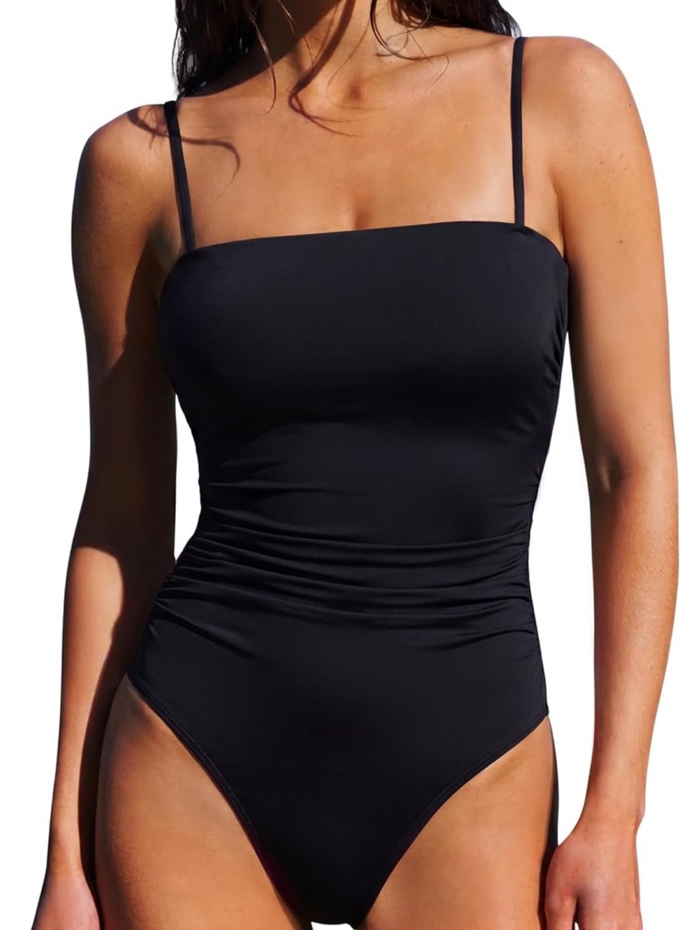 NWT Suuksess Black One-Piece Square Neck Swim Suit - Women
